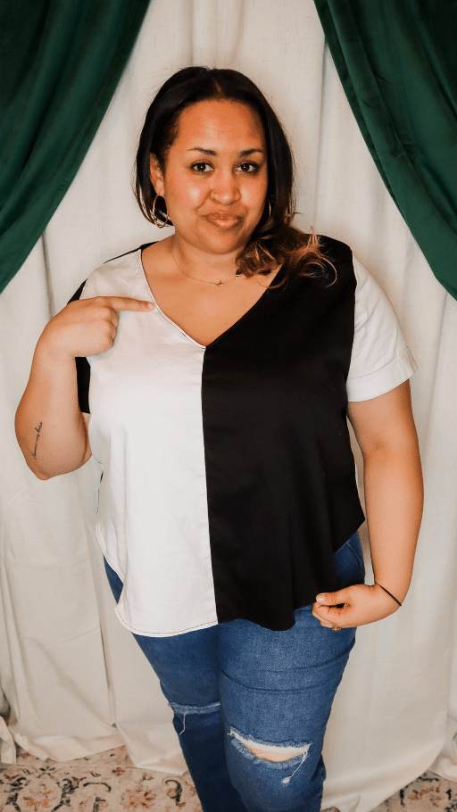 vneck tshirt blouse