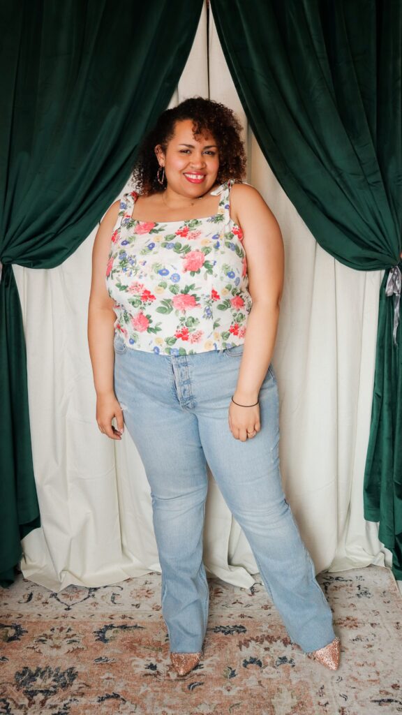 cropped floral top