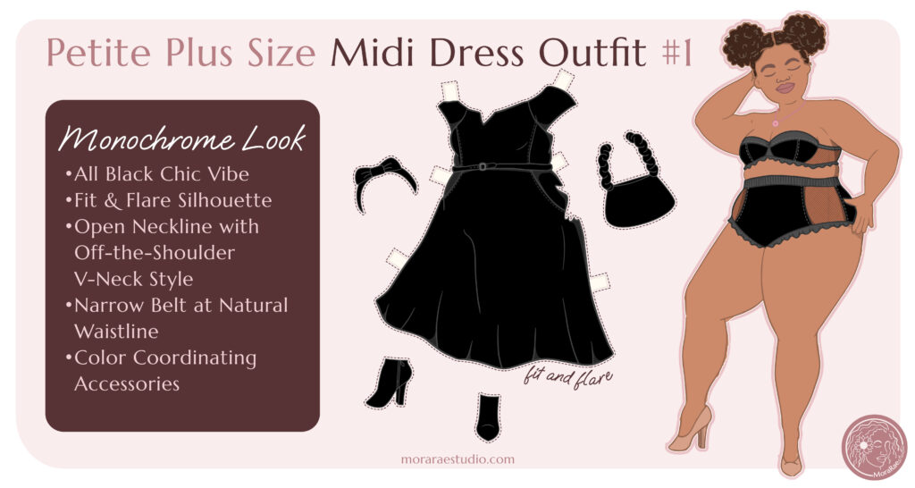 all black midi dress outfit