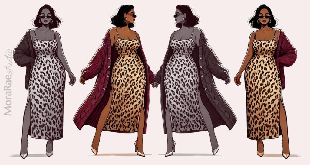 petite plus size leopard print dress