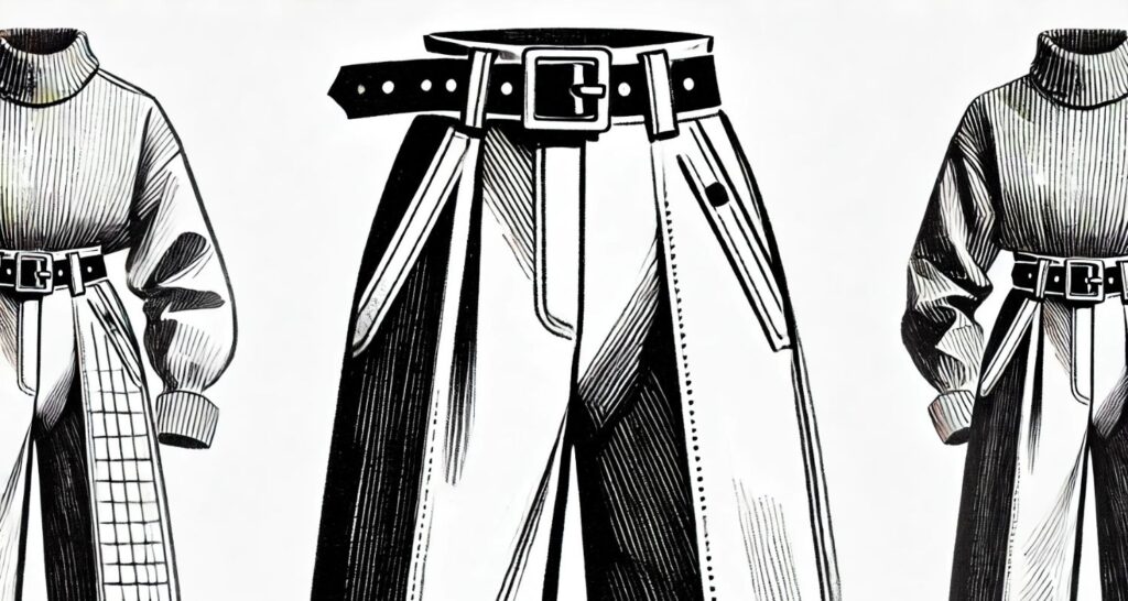 petite plus size high waist pants sketch