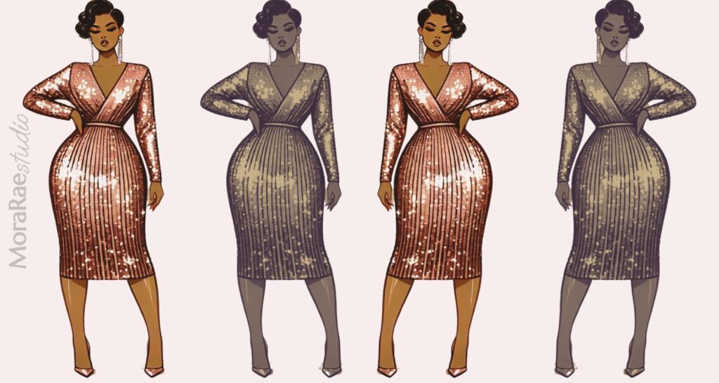 petite plus size rose gold dress